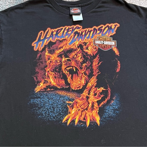 Harley Davidson Motorcycle Flame Bear Fire Grand Cayman, Cayman Island Shirt XL - Picture 10 of 11